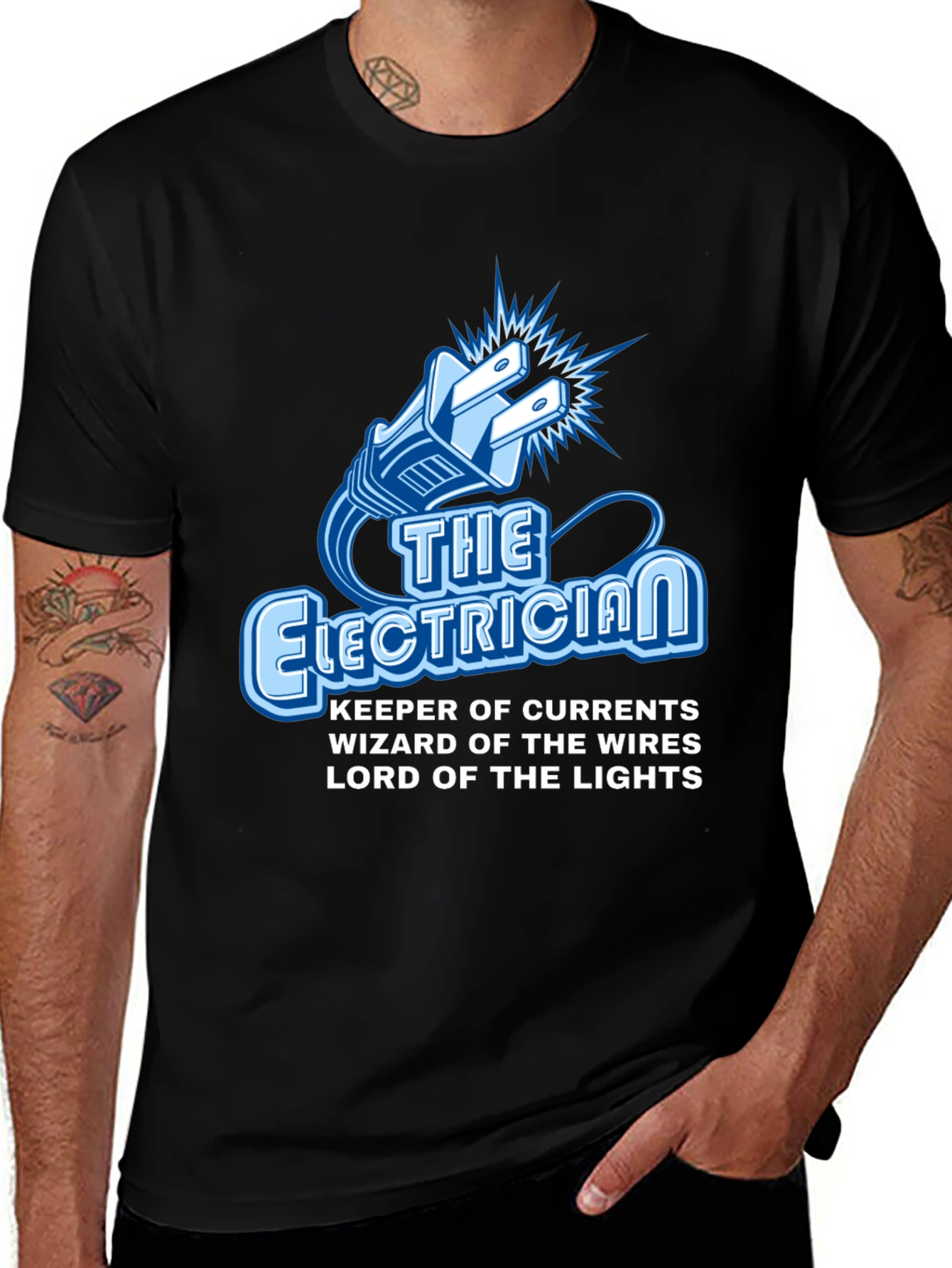 Electrician T-Shirt - Keeper of Currents, Wizard of Wires, Lord of Lights