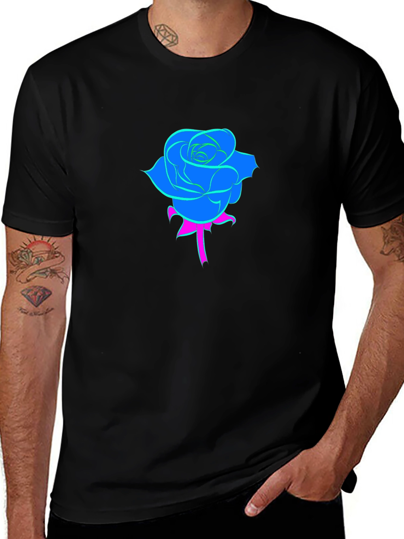 Variant 24 of Neon Rose Black T-Shirt