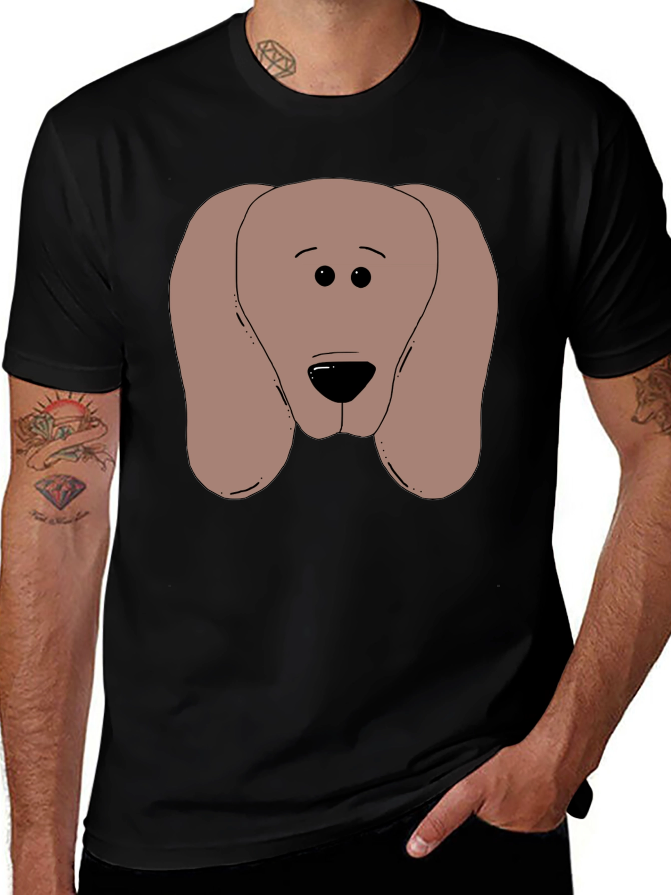 Variant 29 of Dog Graphic Black T-Shirt, Soft Cotton Blend