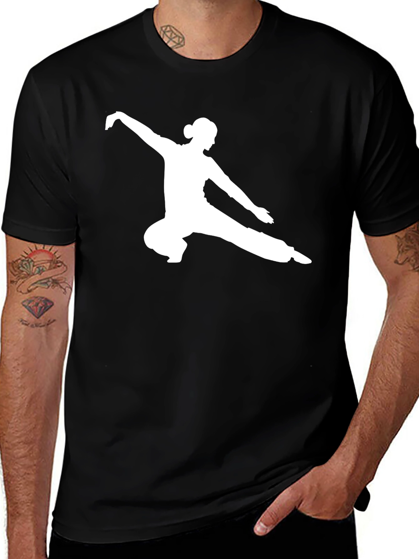 Variant 28 of Kung Fu Silhouette Tee - Martial Arts Style