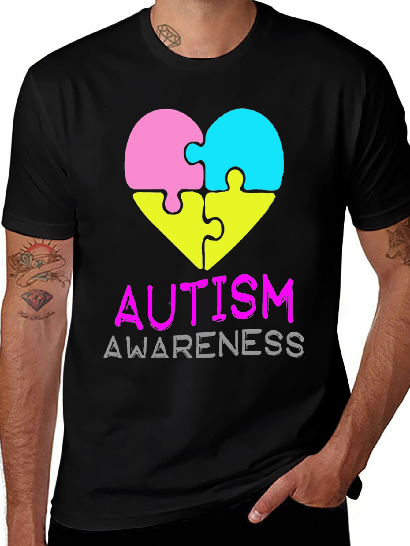 Variant 11 of Autism Awareness Heart Puzzle T-Shirt