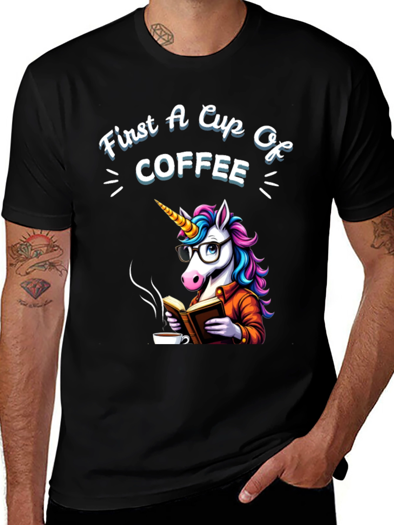 Variant 28 of First a Cup of Coffee Unicorn T-Shirt