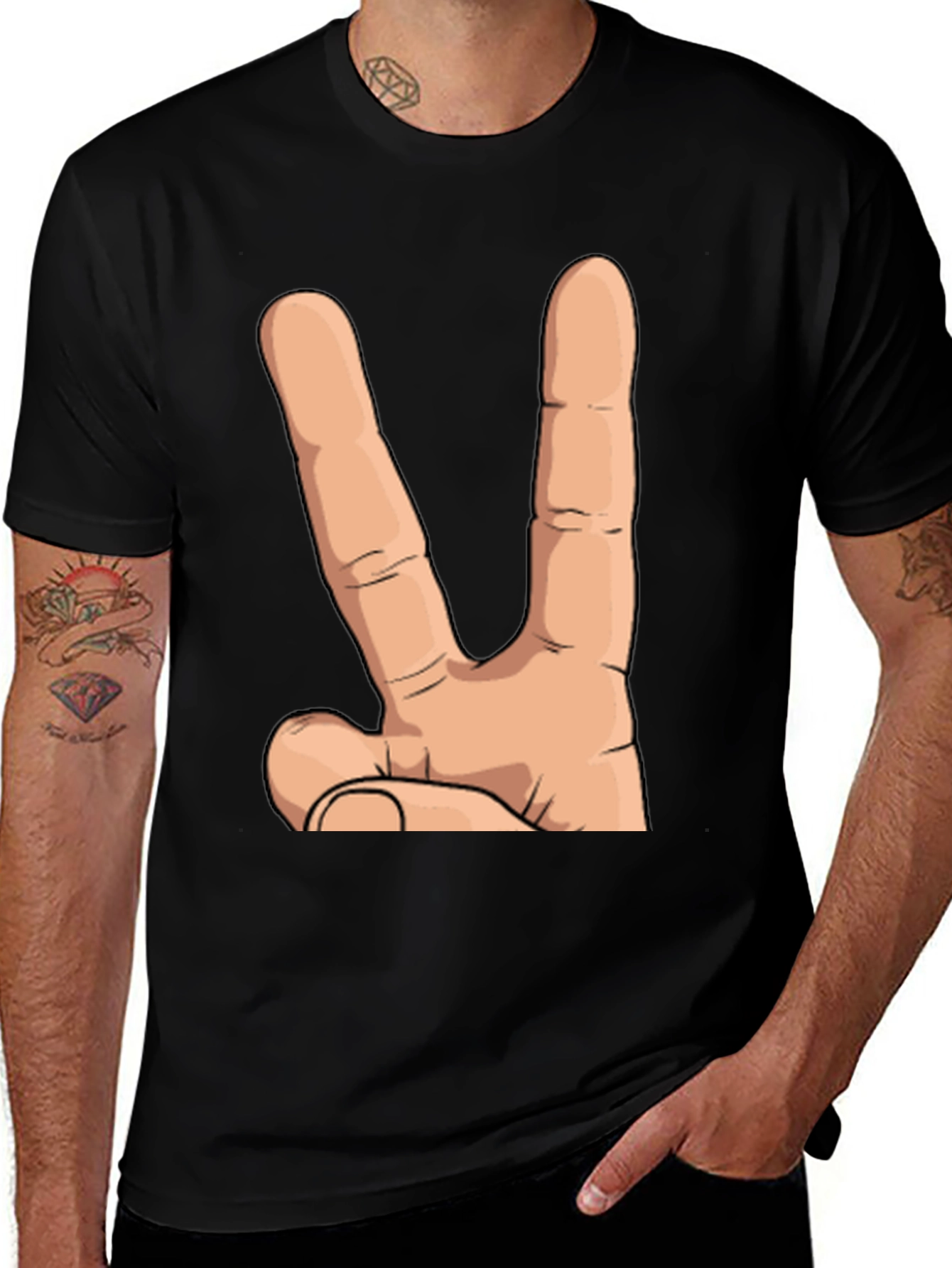 Variant 27 of Peace Hand Sign Graphic T-Shirt - Unisex Cotton Tee