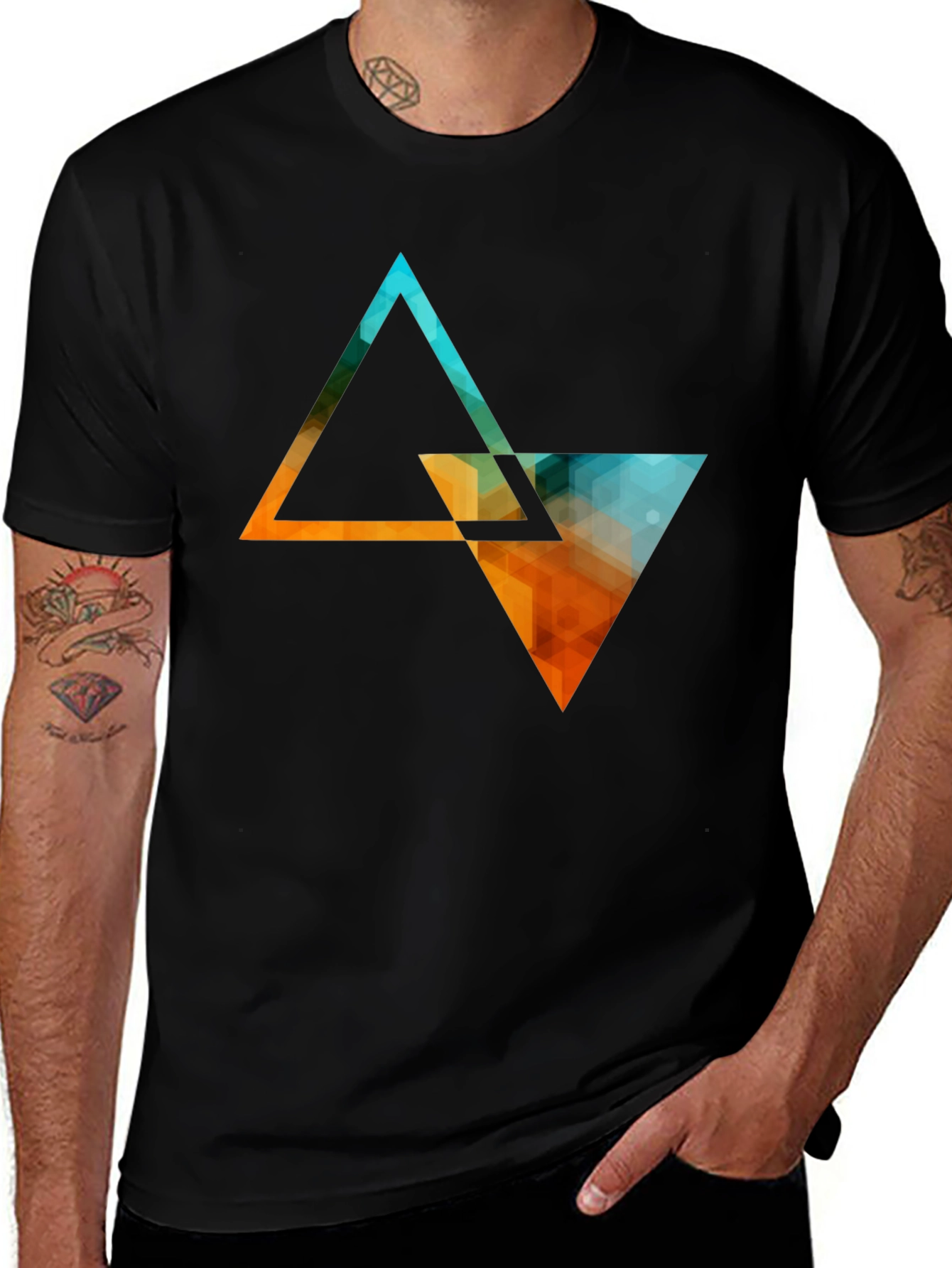 Variant 16 of Geometric Triangle Graphic Tee - Modern Style