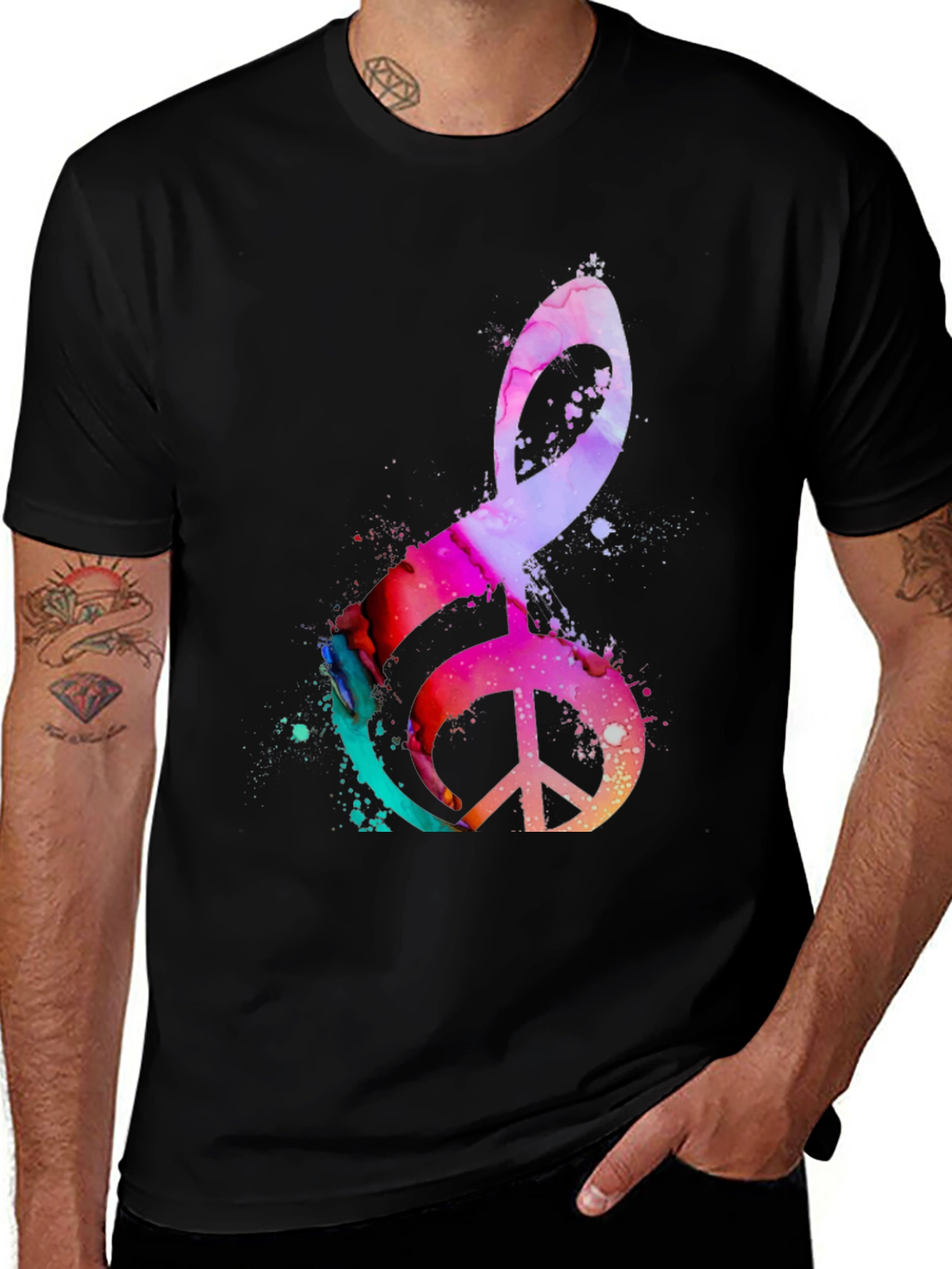 Variant 13 of Peace Sign Music Note Graphic Tee