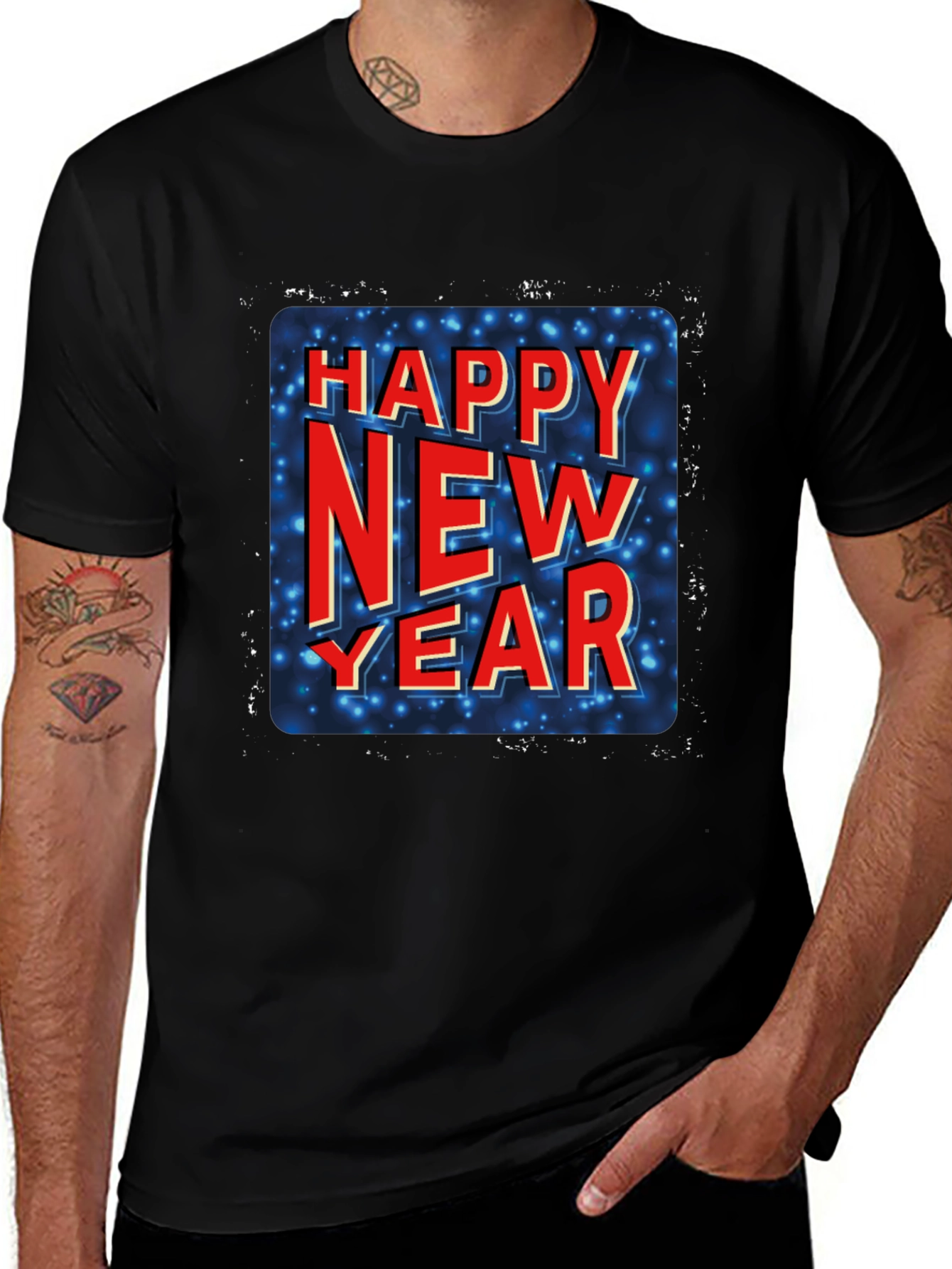 Variant 8 of Happy New Year Graphic Tee - Black