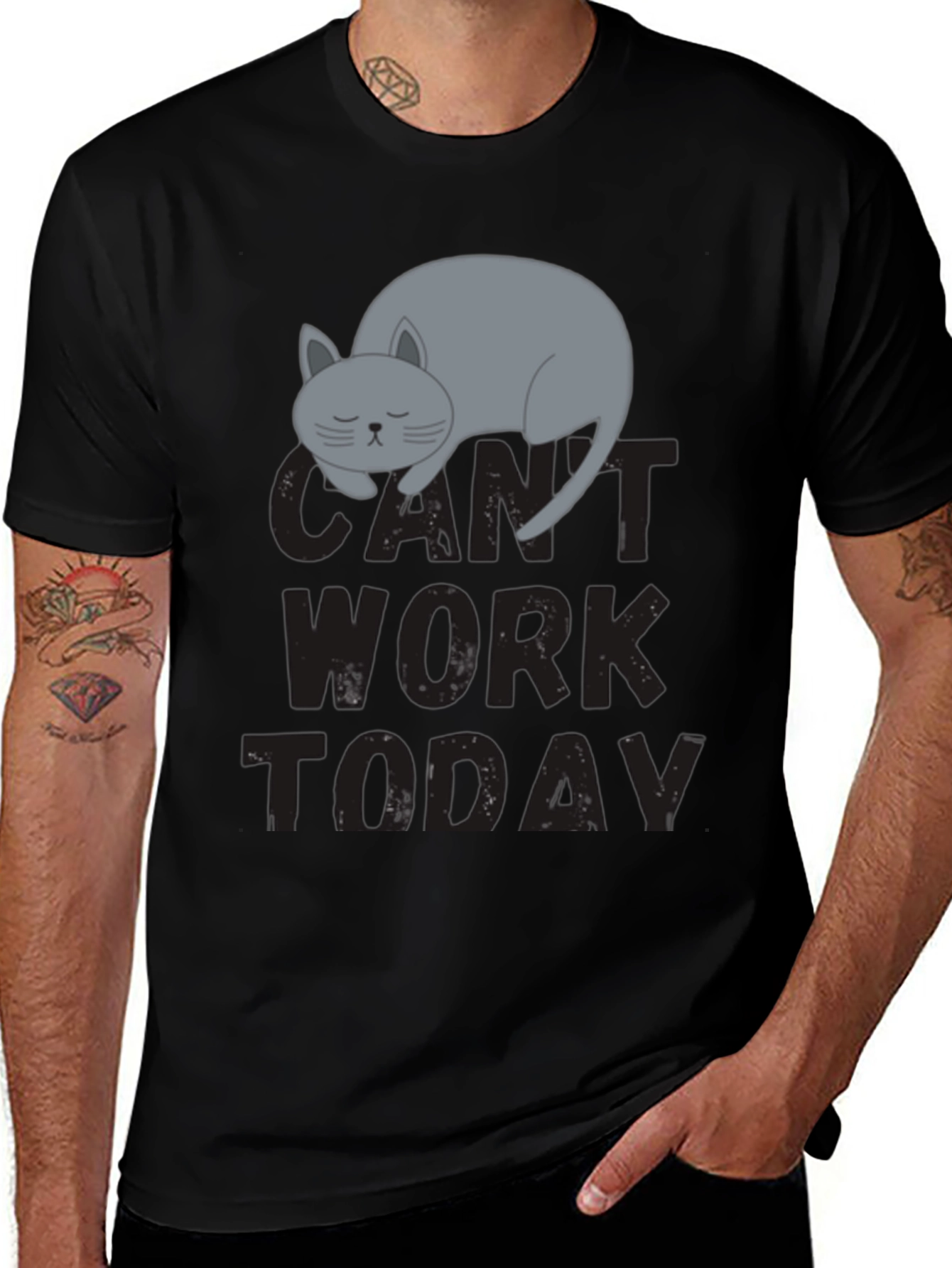 Variant 11 of Can't Work Today Cat Graphic Tee