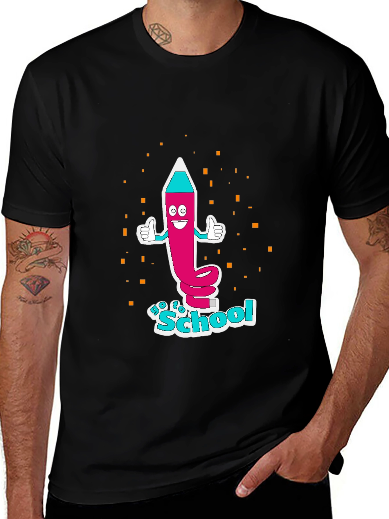 Variant 5 of Go To School T-Shirt - Fun Pencil Graphic