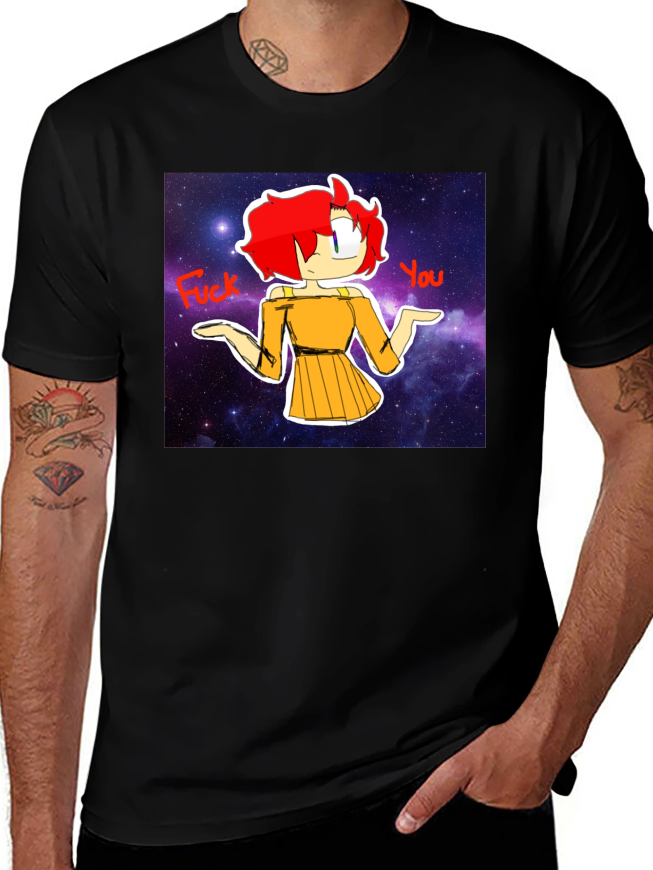Variant 12 of Galaxy Girl Cartoon Graphic T-Shirt