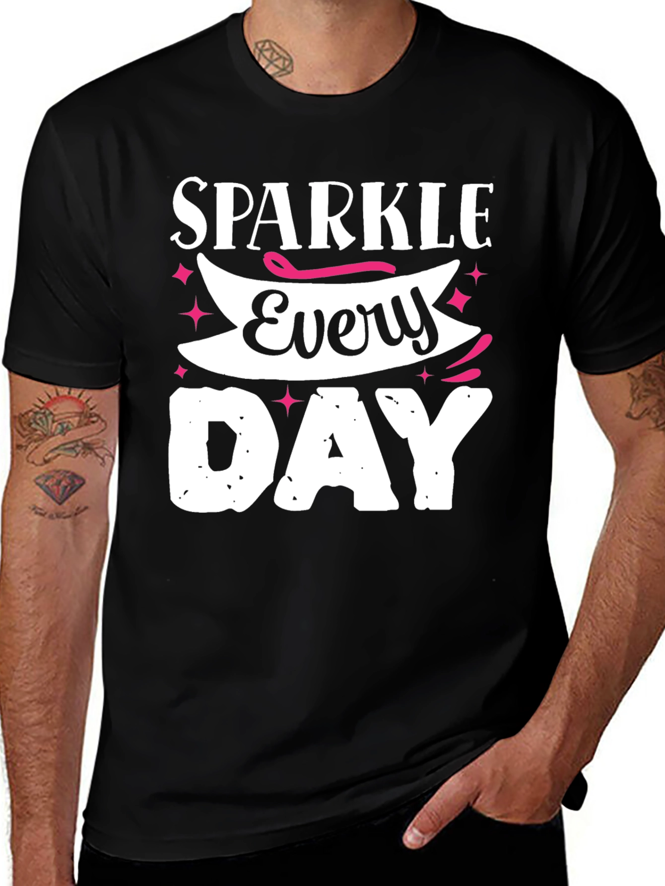 Variant 20 of Sparkle Every Day Black Graphic Tee