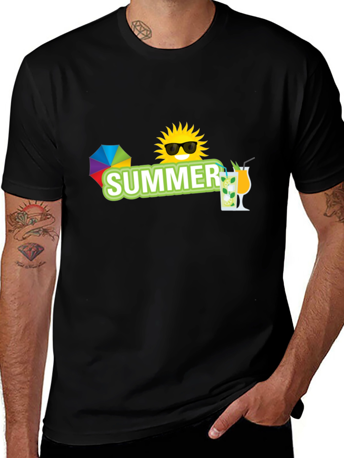 Variant 27 of Summer Vibes Black T-Shirt