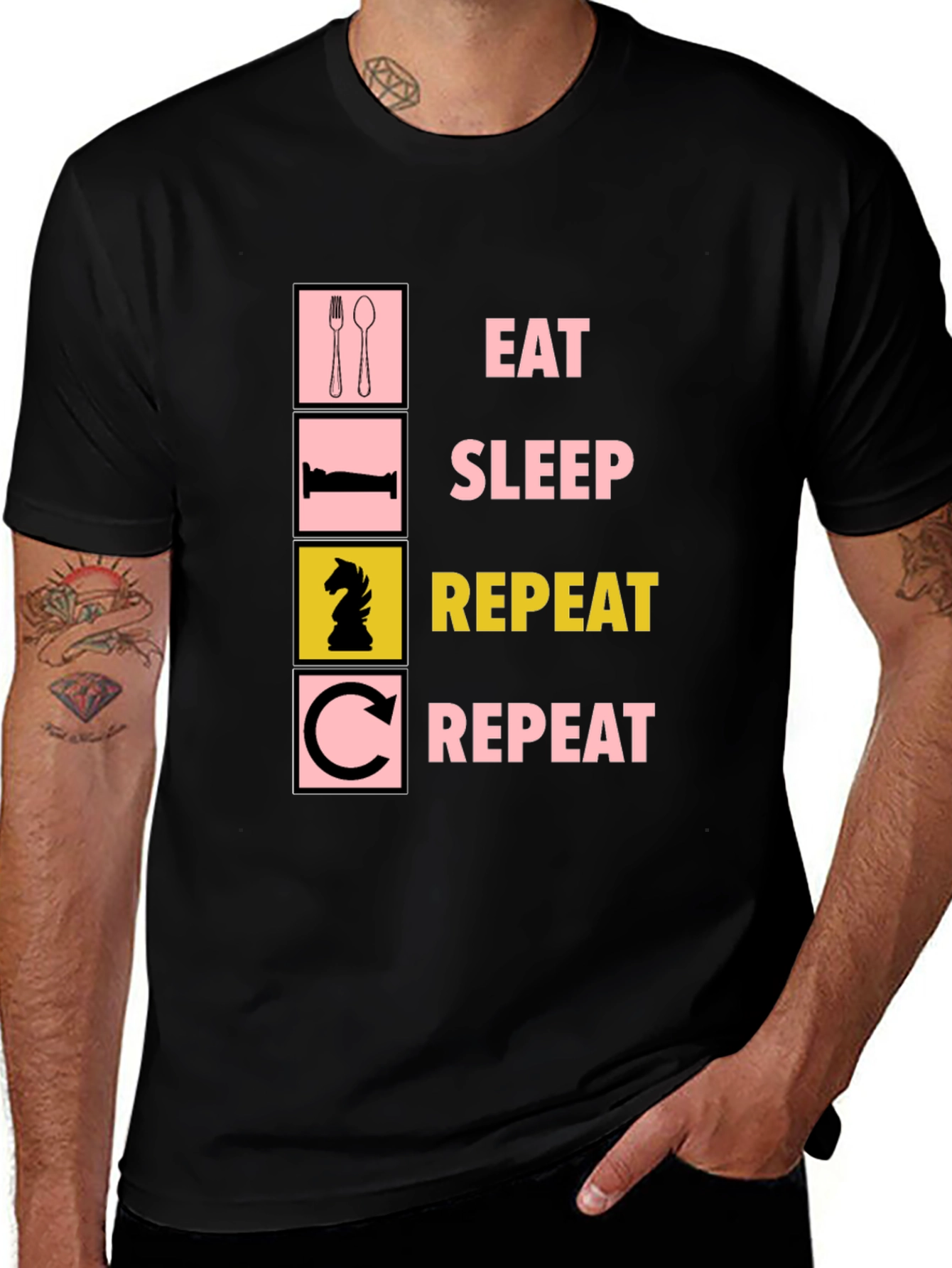 Variant 29 of Eat Sleep Chess Repeat Graphic Tee
