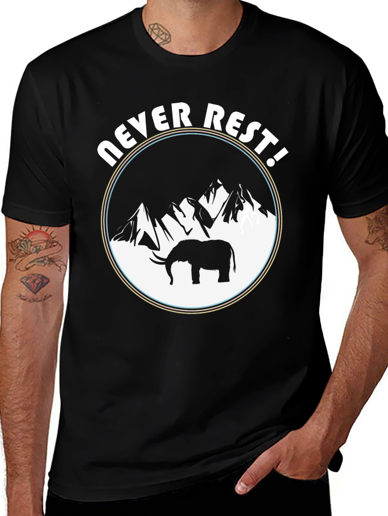 Variant 2 of Never Rest Elephant Mountain Graphic Tee