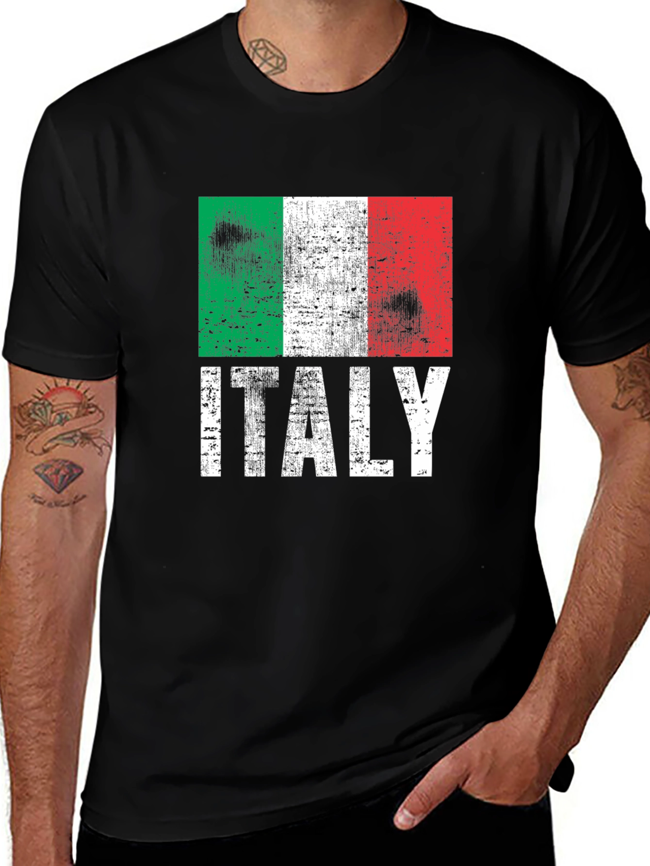 Variant 18 of Italy Flag T-Shirt - Distressed Graphic Tee