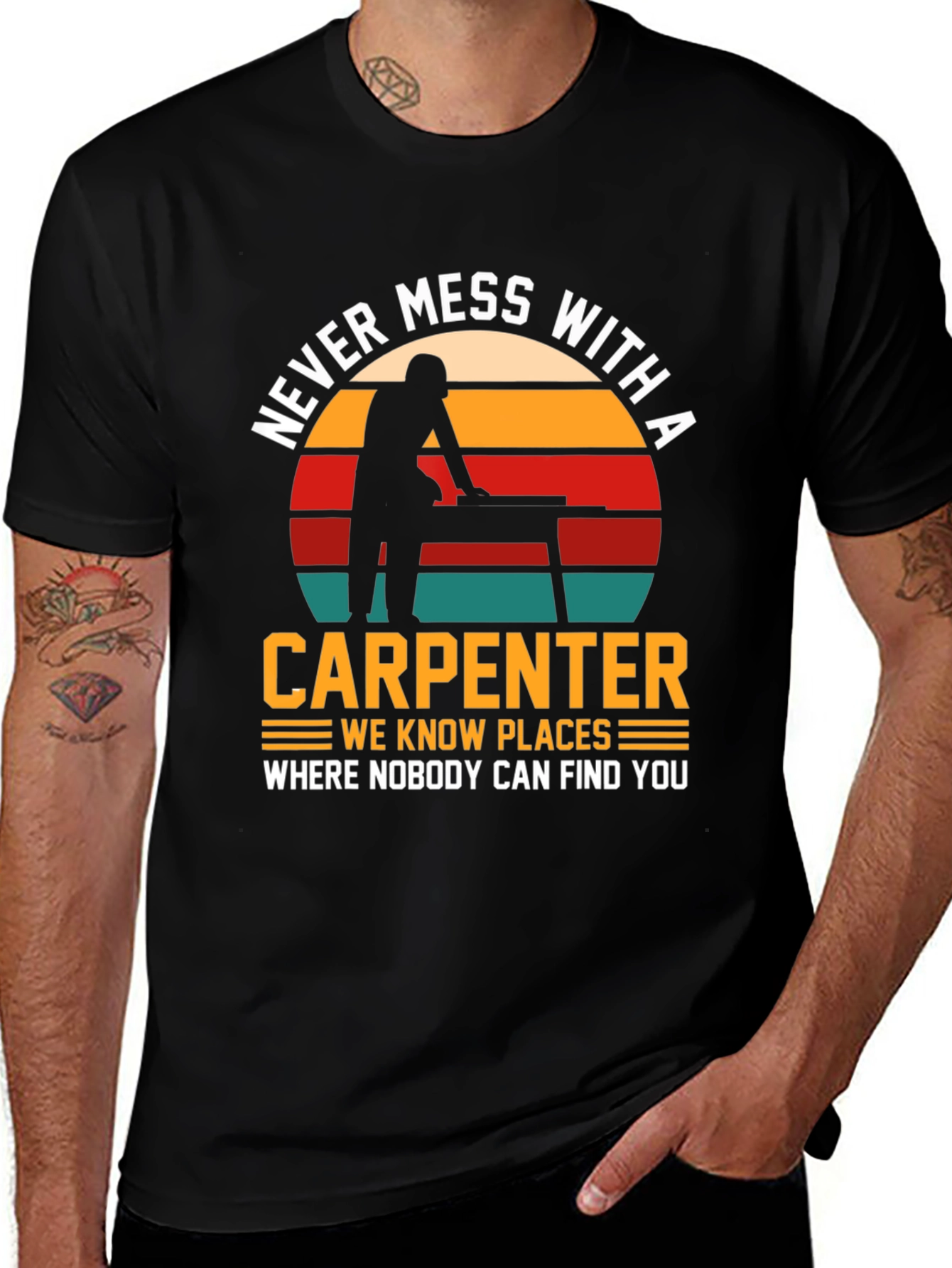 Variant 22 of Never Mess With A Carpenter T-Shirt