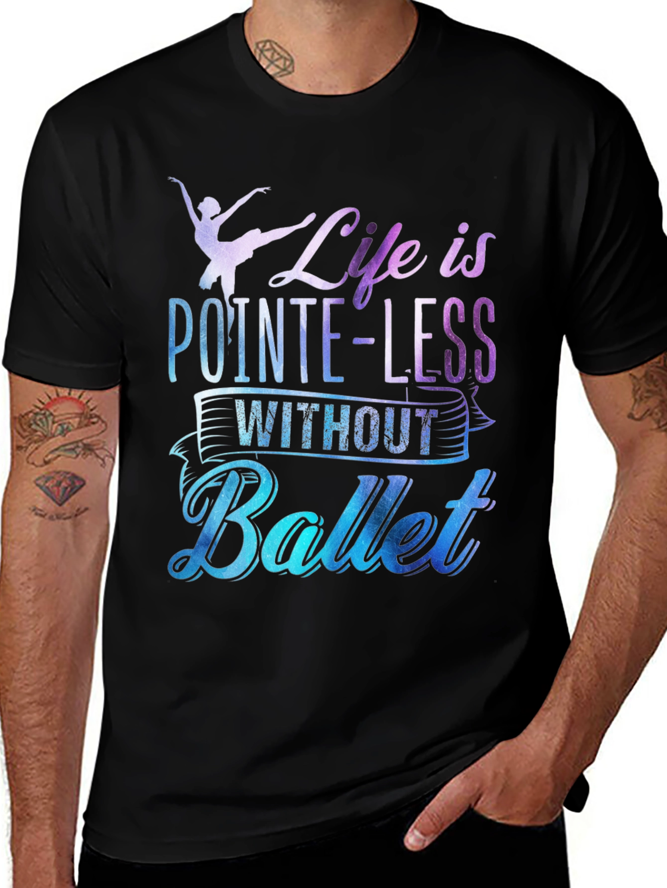 Variant 8 of Ballet Lover T-Shirt - "Life is Pointe-less without Ballet"