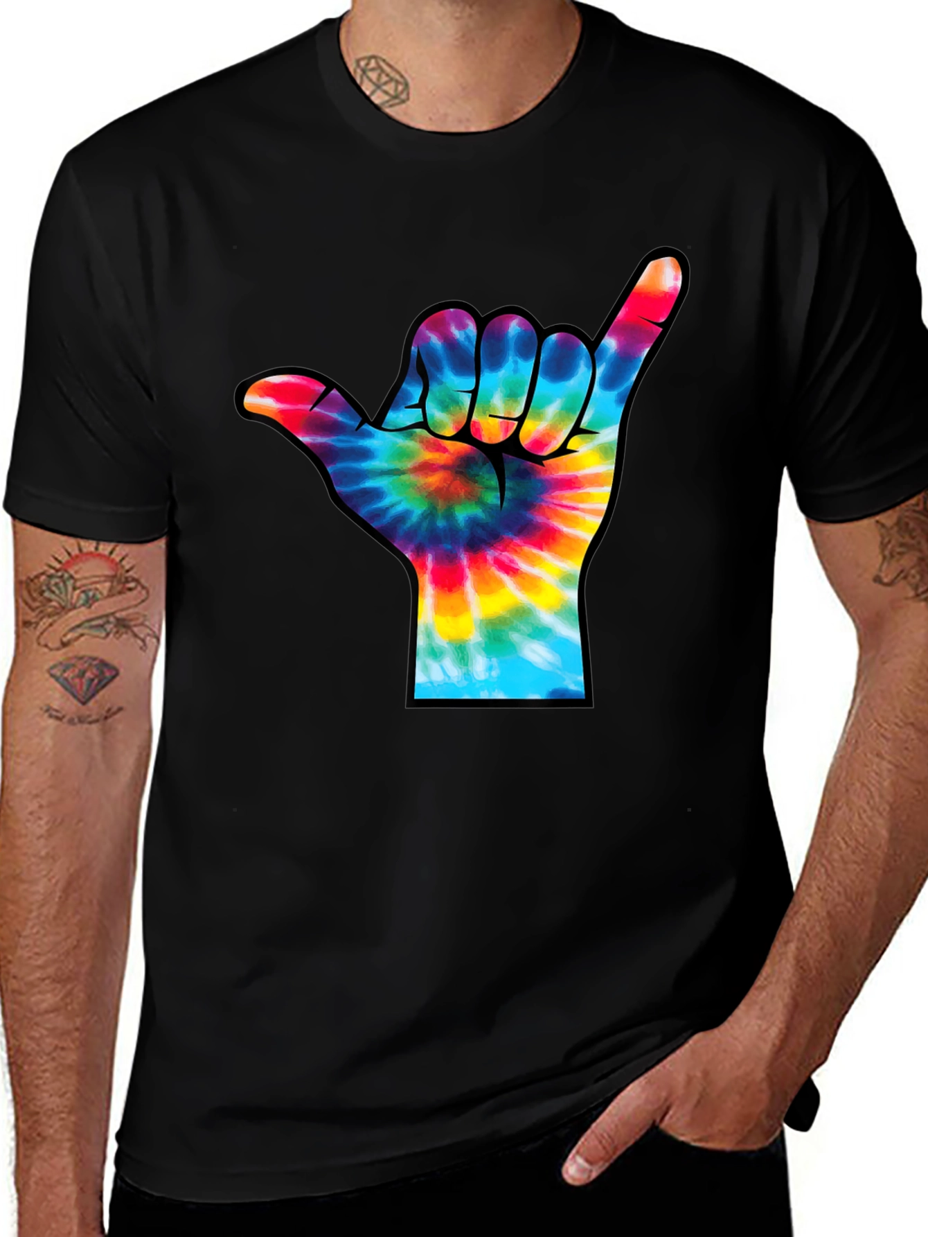 Variant 13 of Shaka Hand Tie-Dye Graphic T-Shirt
