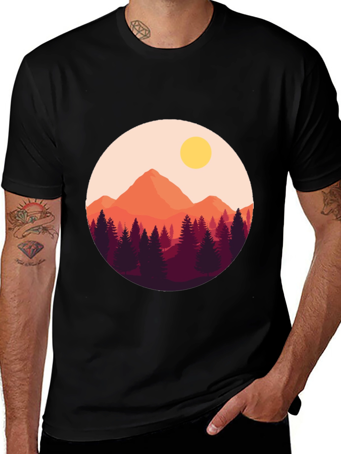 Variant 29 of Mountain Sunset Graphic Tee - Nature Lover's T-Shirt