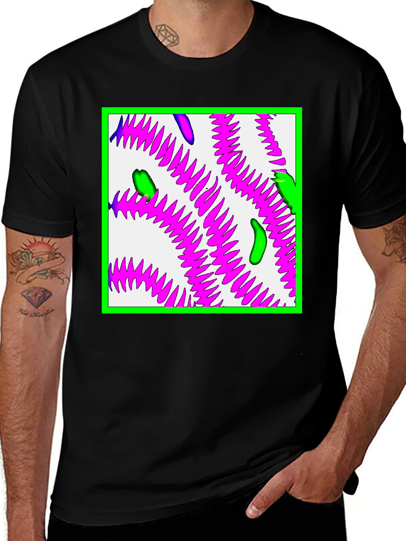 Variant 10 of Abstract Graphic Print Black T-Shirt