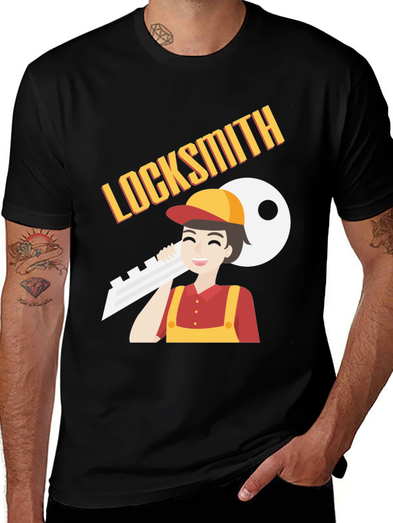 Variant 5 of Locksmith T-Shirt - Cartoon Design