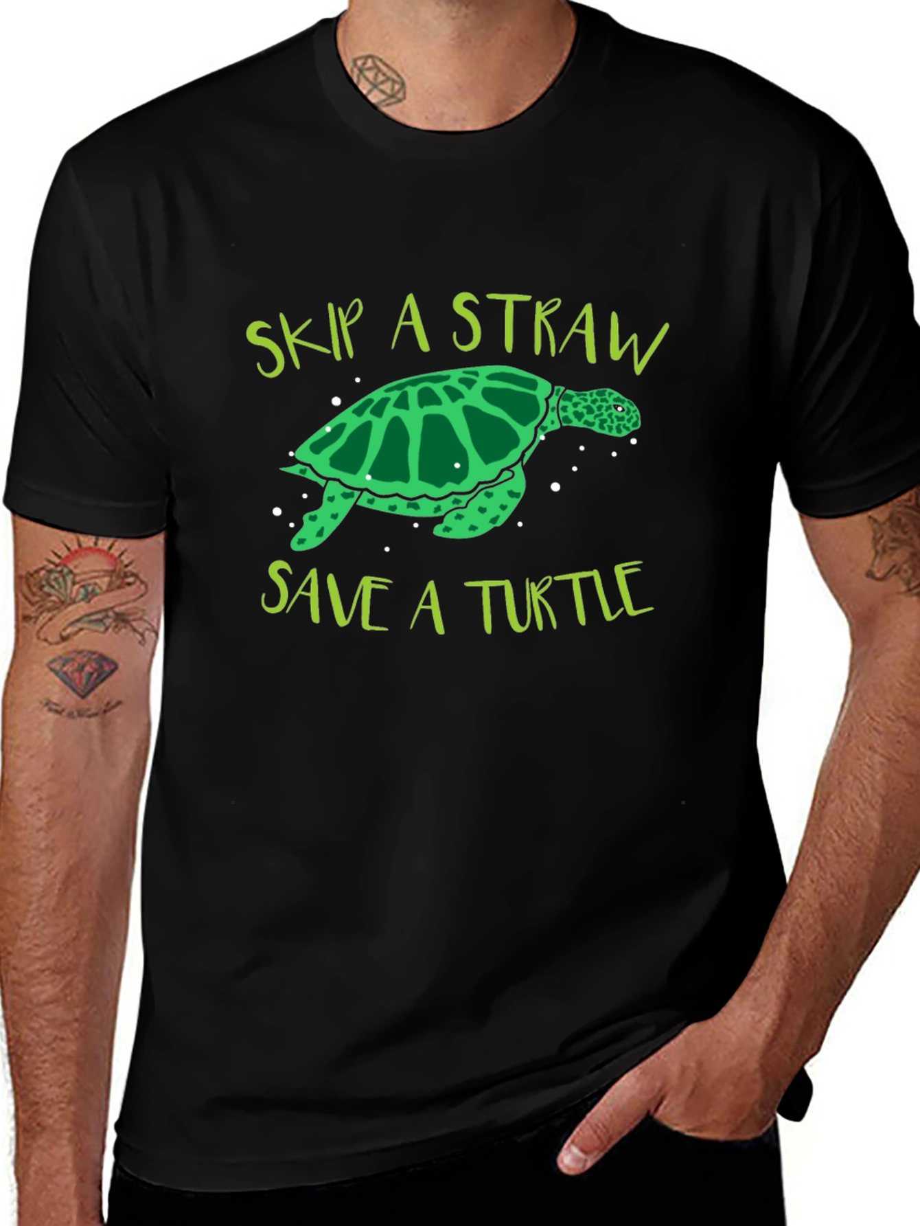 Variant 30 of Skip a Straw Save a Turtle T-Shirt