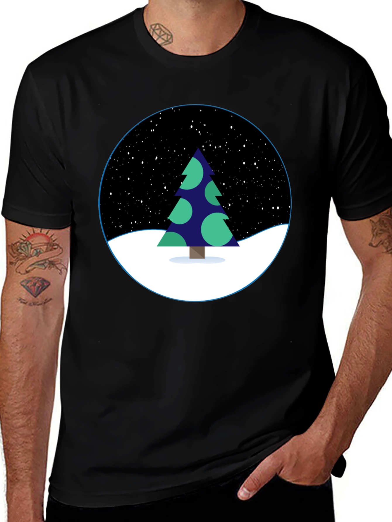 Variant 3 of Winter Tree Graphic Tee - Stylish Holiday Shirt