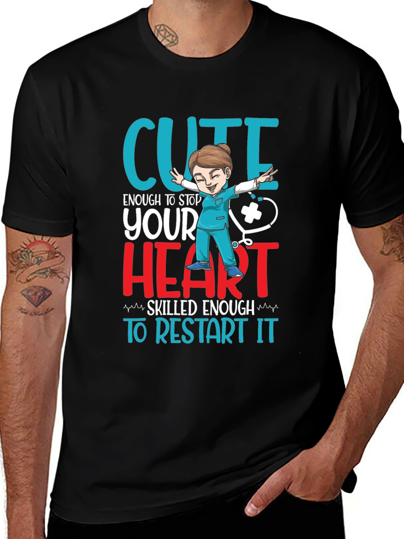 Variant 29 of Cute Nurse T-Shirt: Stop Your Heart, Restart It