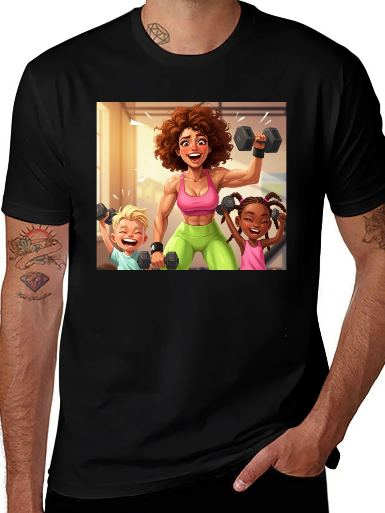 Variant 19 of Workout Mom & Kids Graphic Tee
