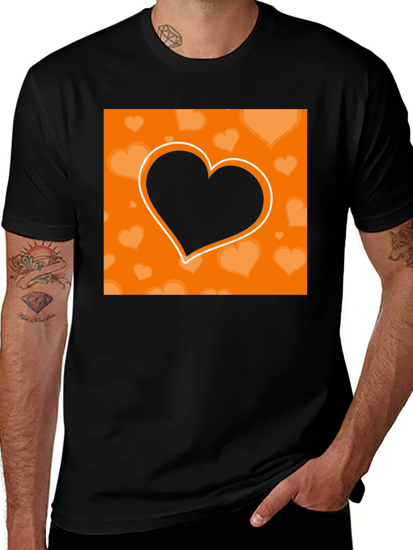 Variant 15 of Heart Graphic Black T-Shirt - Stylish Casual Tee
