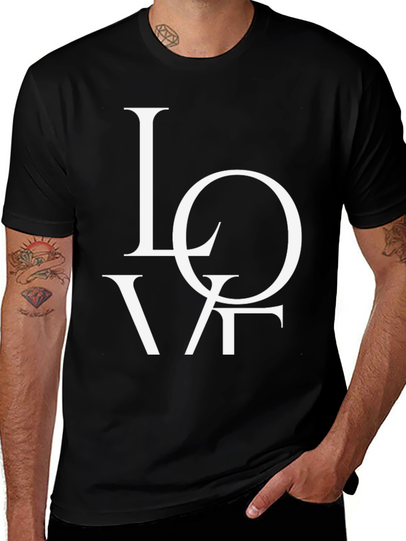 Variant 3 of Love Graphic Tee - Stylish Men's Black T-Shirt