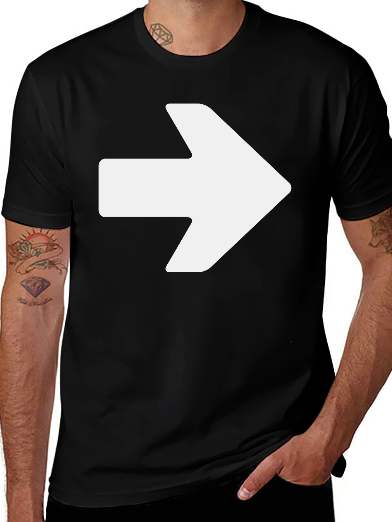 Variant 13 of Right Arrow Graphic Black T-Shirt