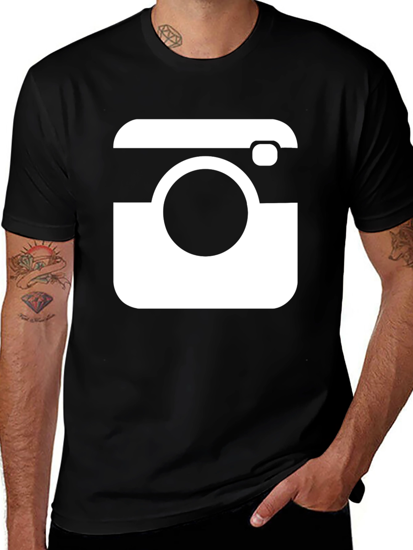 Variant 22 of Cool Camera Graphic Tee - Black Cotton T-Shirt