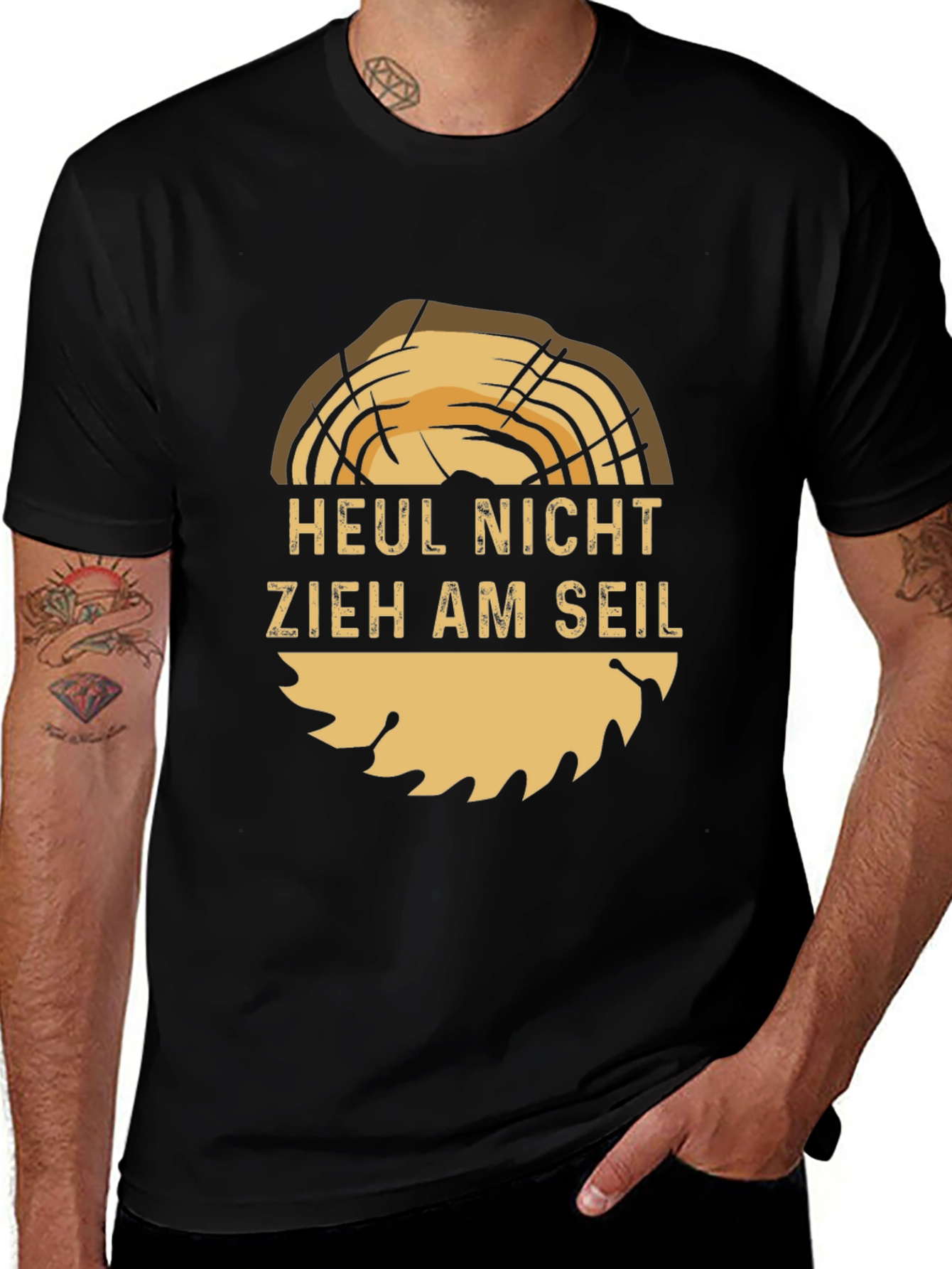 Funny Woodworker T-Shirt: Heul Nicht, Zieh Am Seil!