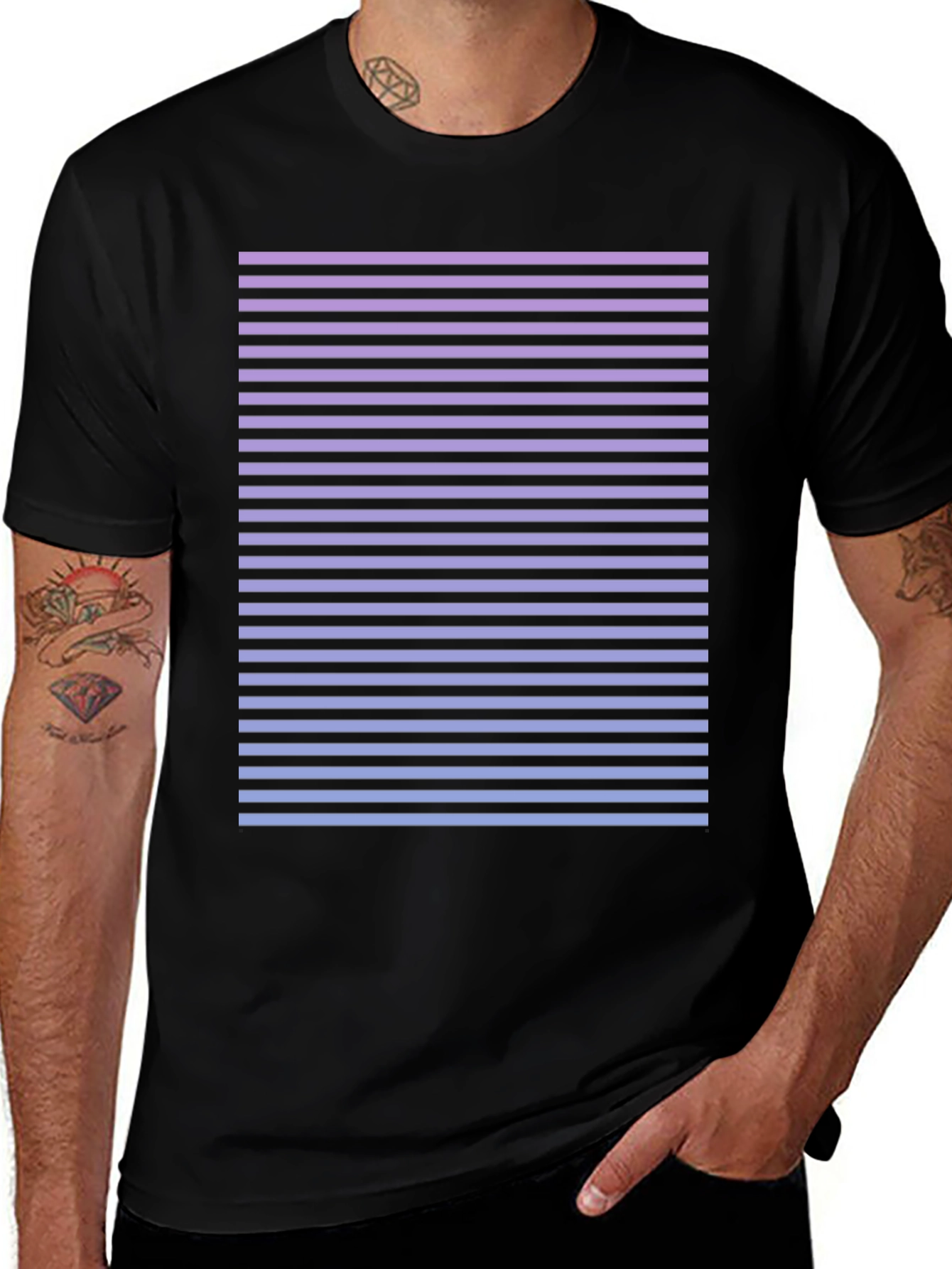 Retro Striped Fade T-Shirt - Casual Comfort