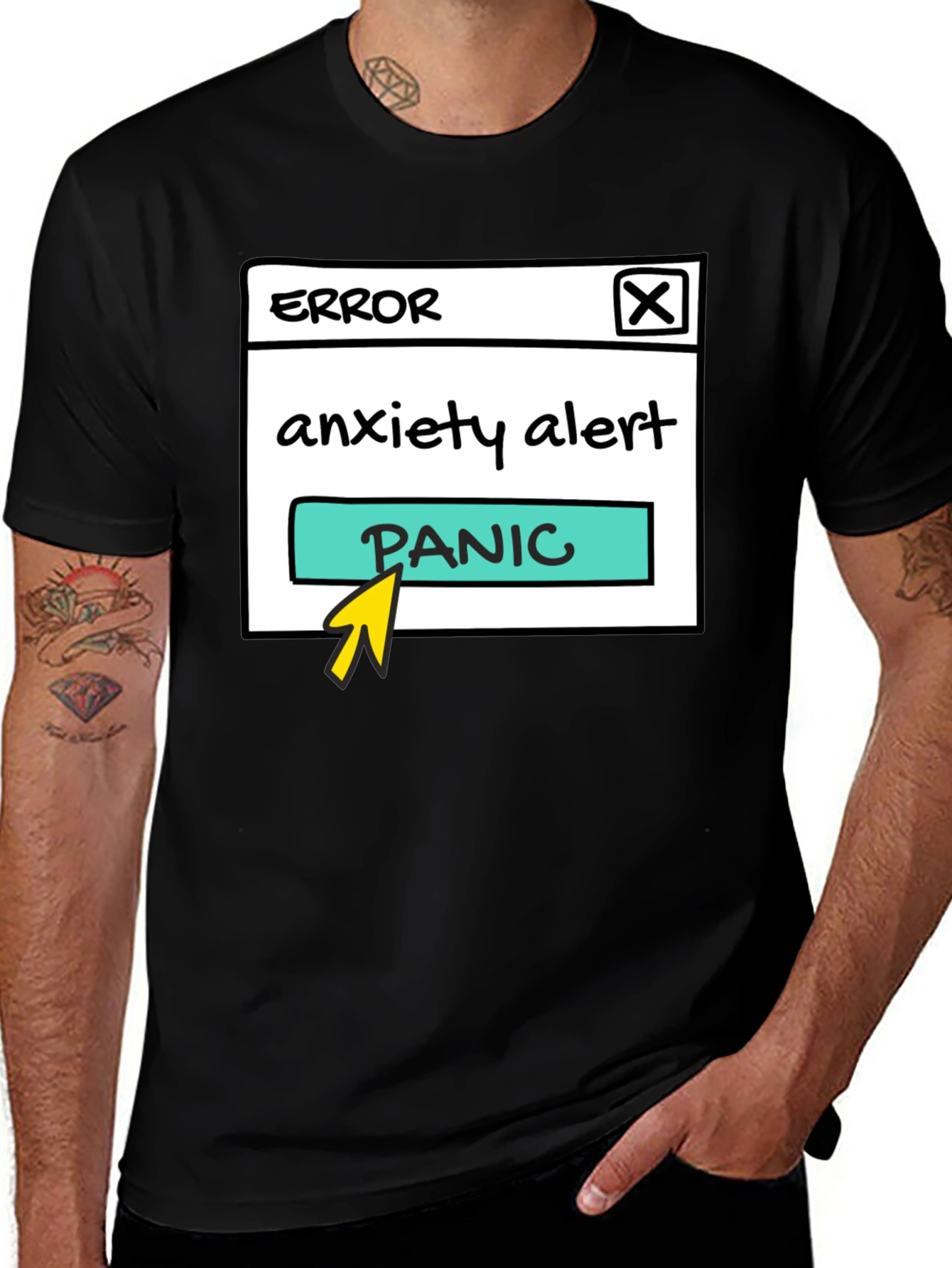 Variant 10 of Anxiety Alert Panic Button T-Shirt