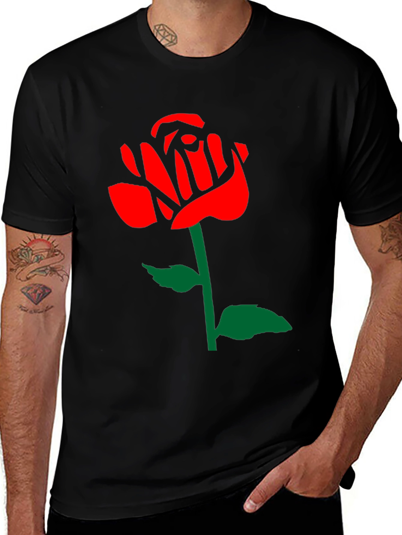 Variant 13 of Rose Graphic Tee - Stylish Casual Wear