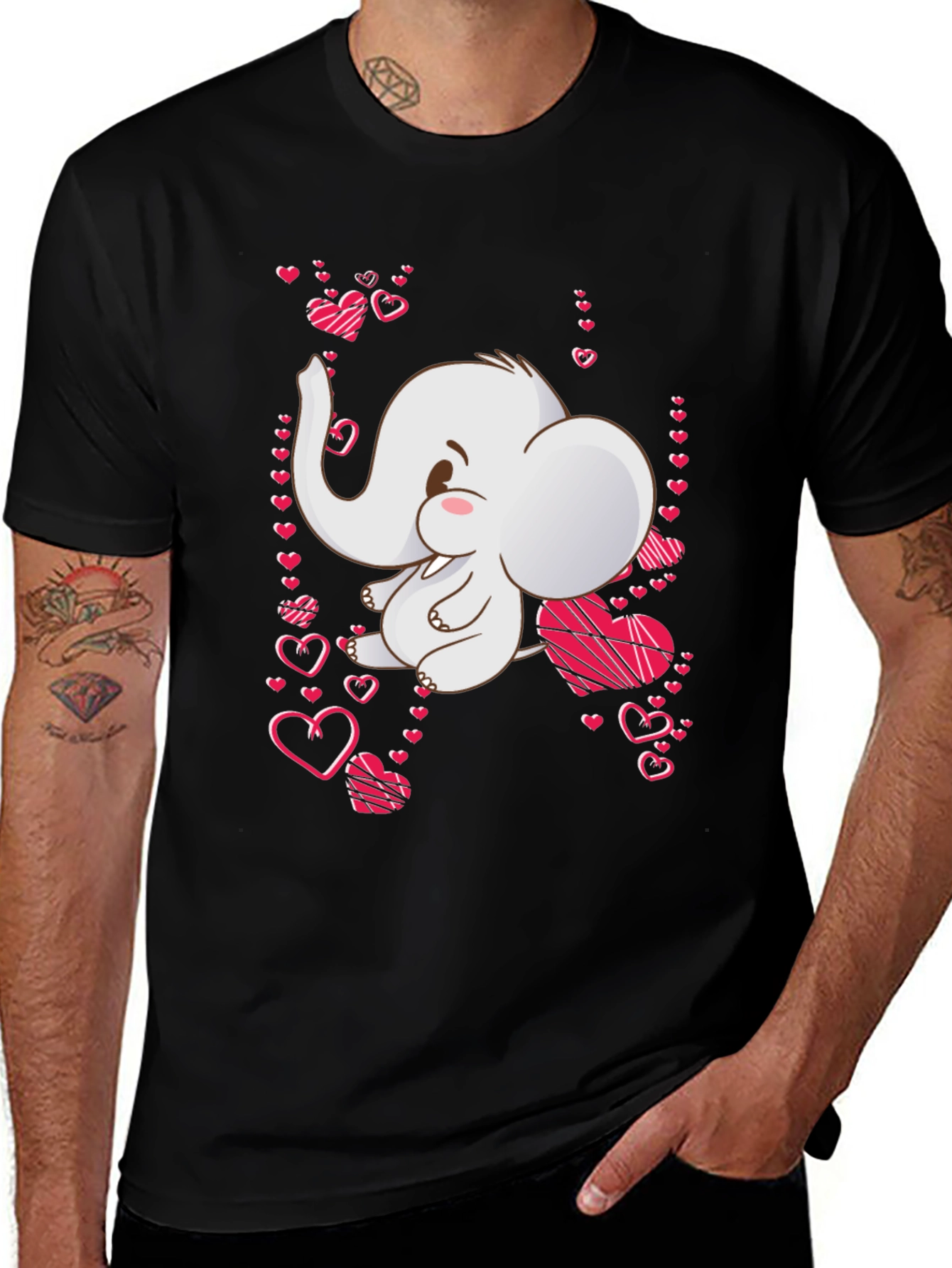 Variant 18 of Elephant Heart T-Shirt: Cute Valentines Day Tee