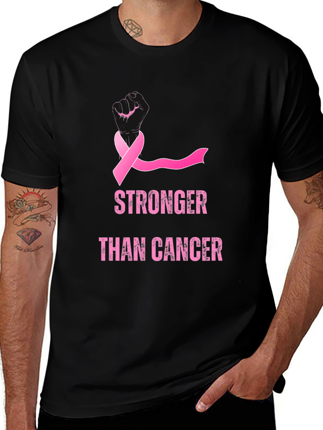 Stronger Than Cancer T-Shirt - Breast Cancer Awareness