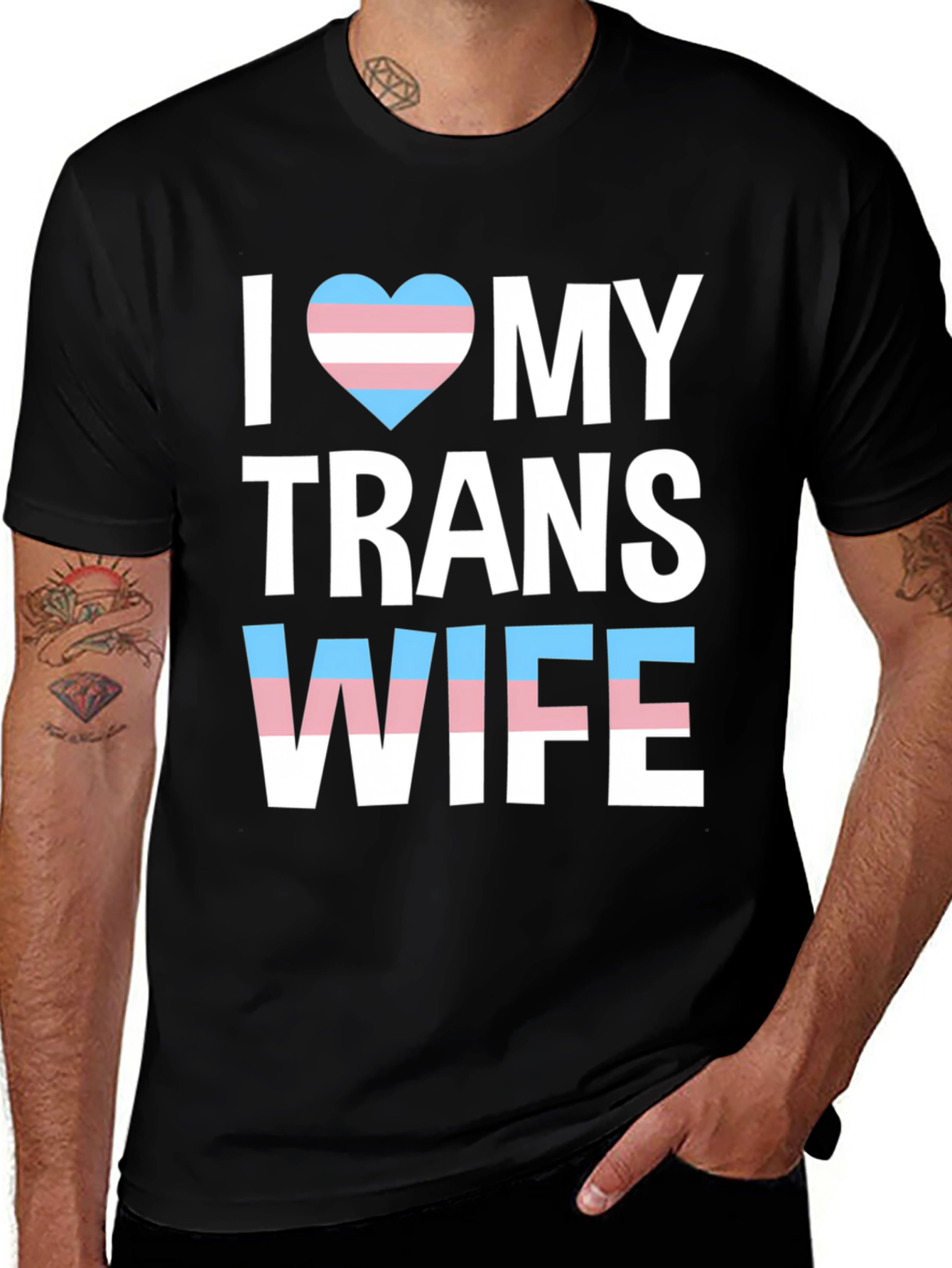 Variant 19 of I Heart My Trans Wife T-Shirt - Pride & Love