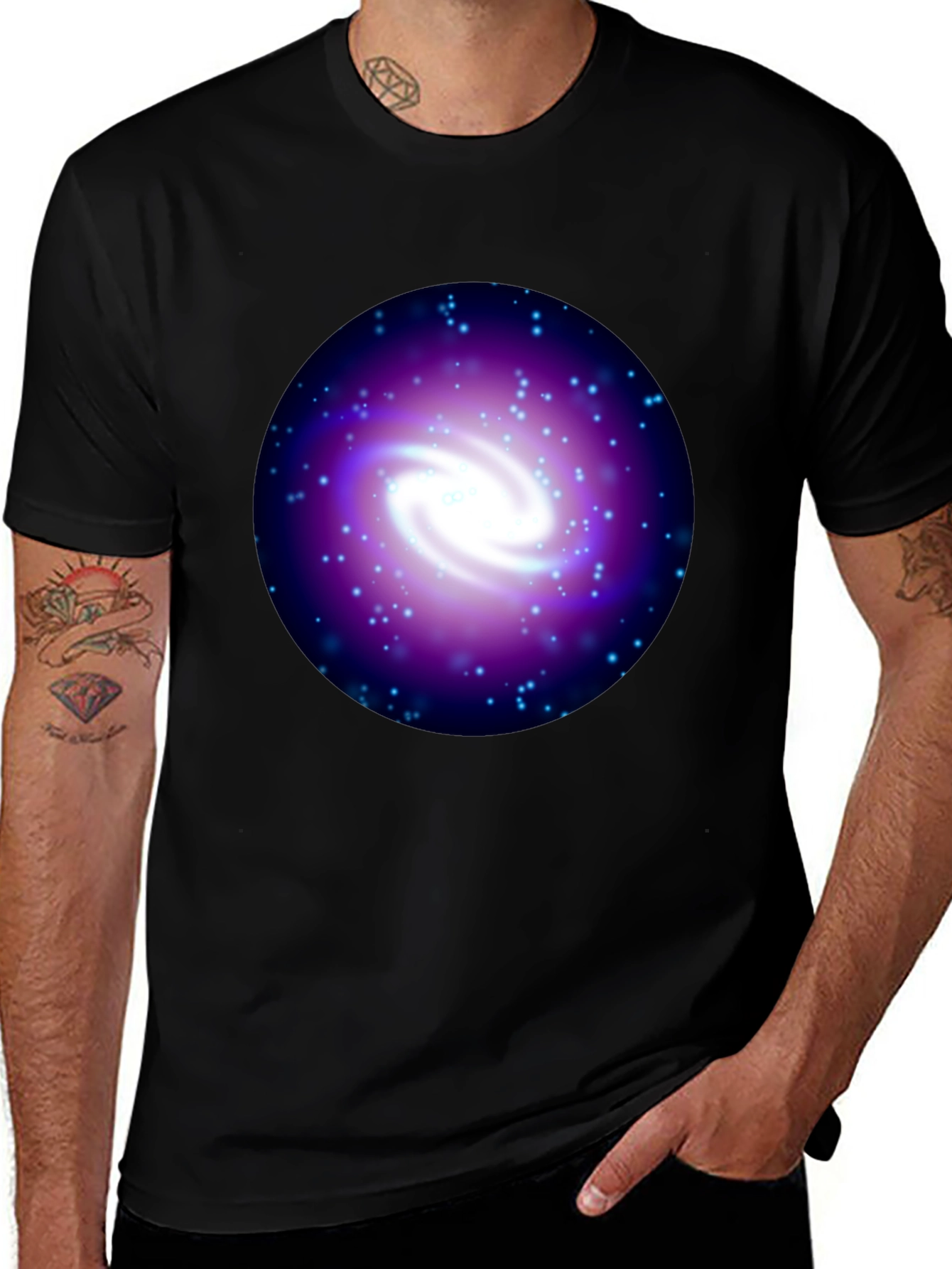 Variant 29 of Galaxy Print Black T-Shirt