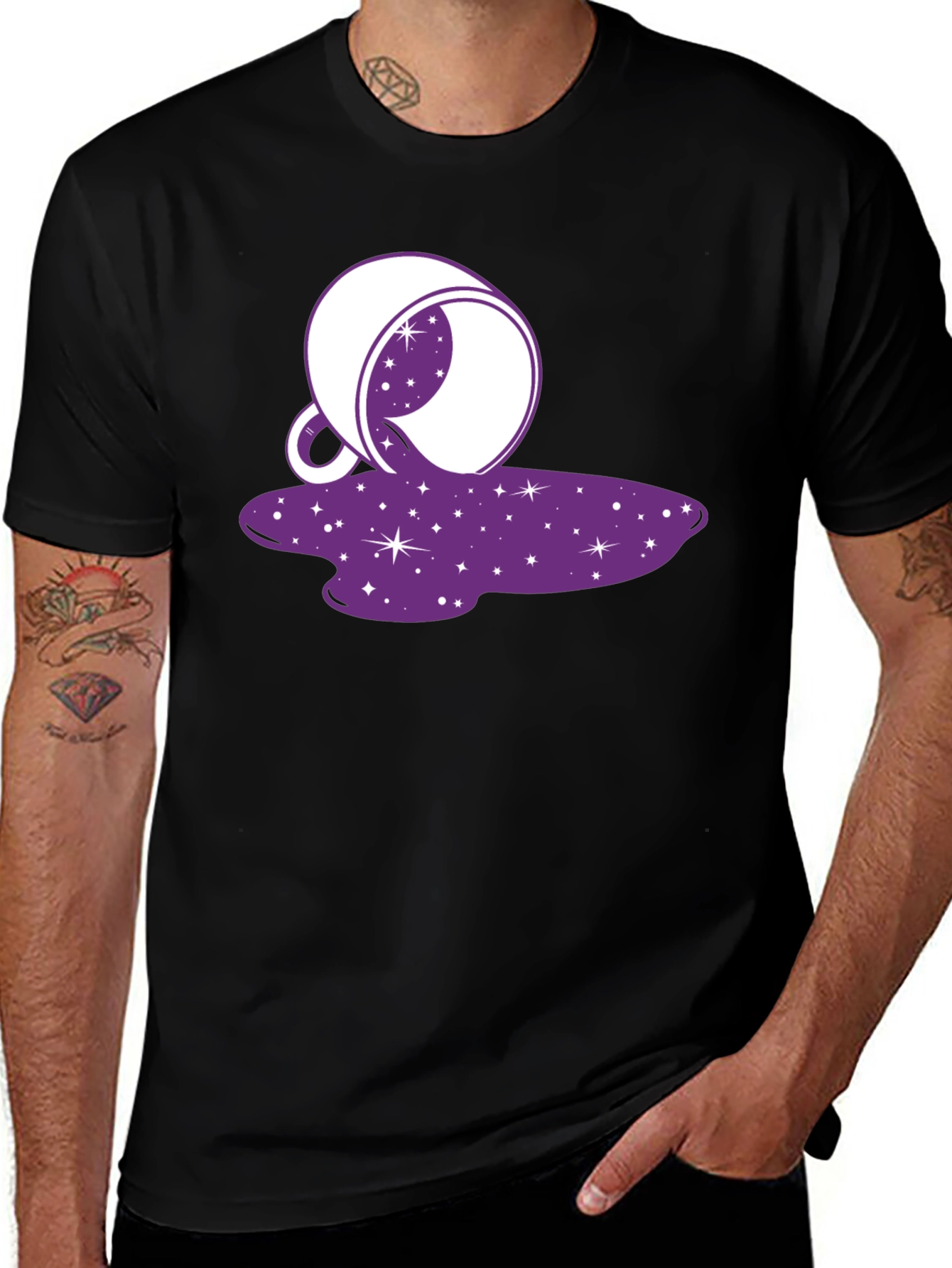 Variant 28 of Spilled Galaxy T-Shirt - Unique Space Design
