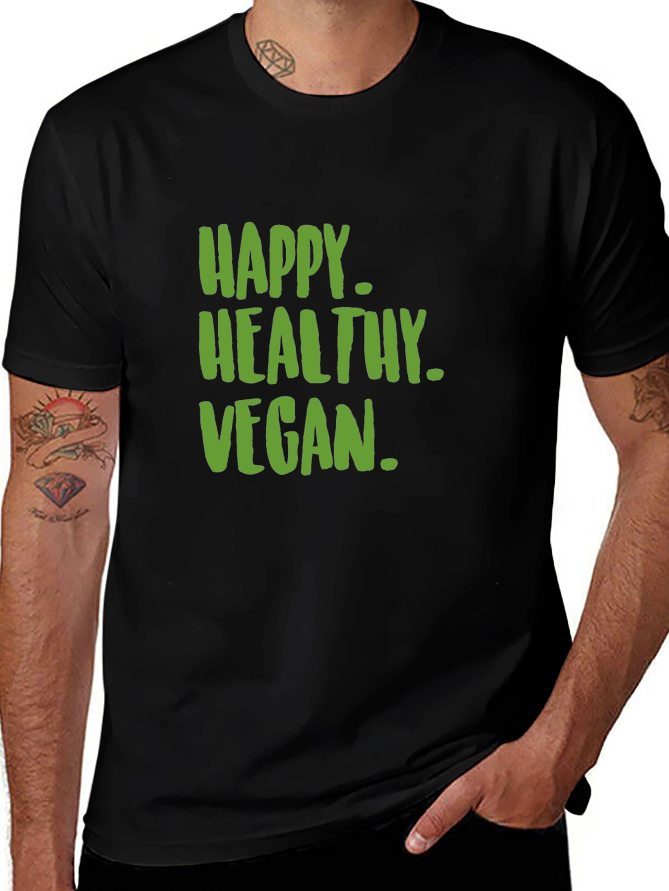 Variant 25 of Happy Healthy Vegan T-Shirt - Unisex Graphic Tee