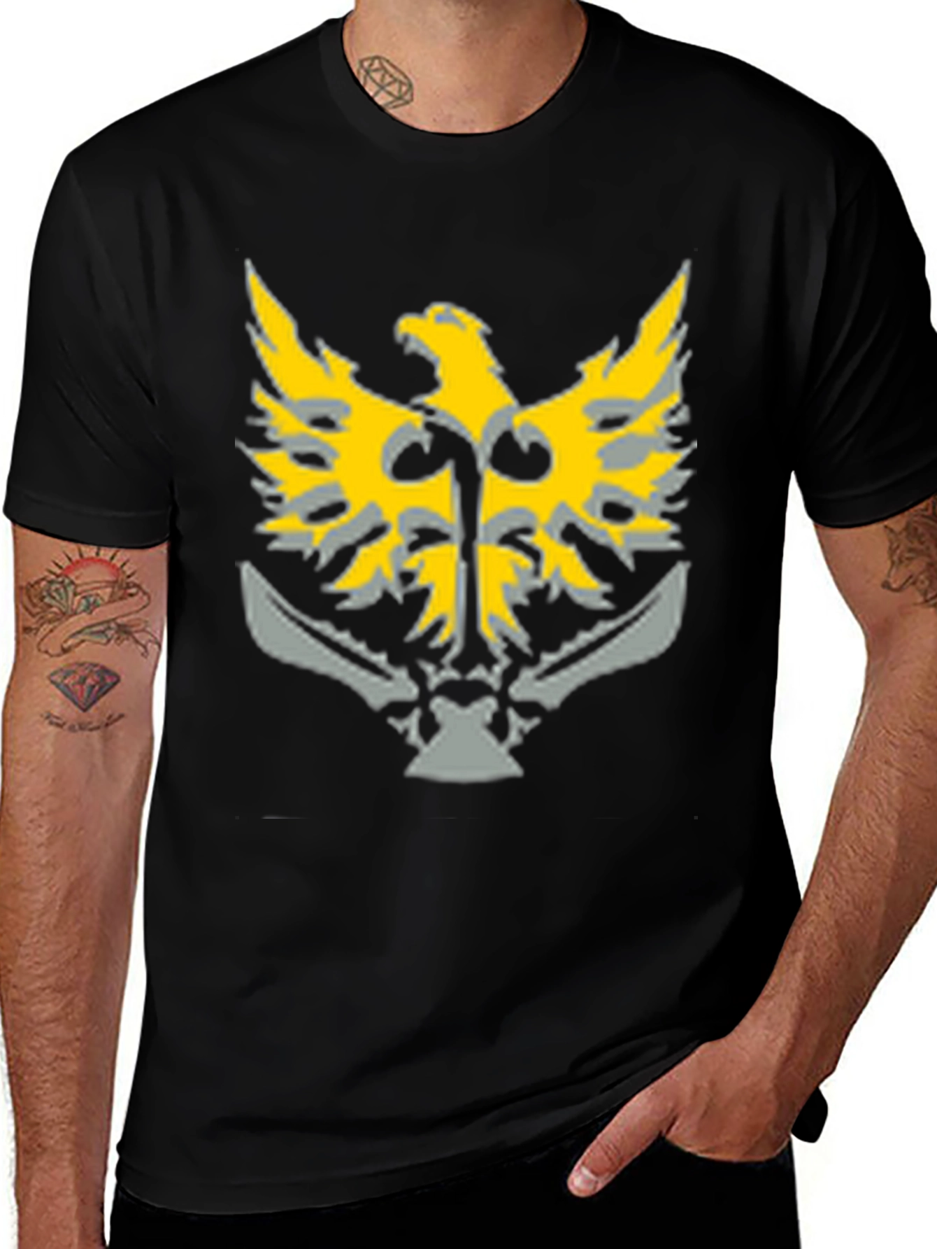 Eagle Emblem Graphic Print Tee - Stylish Men's T-Shirt