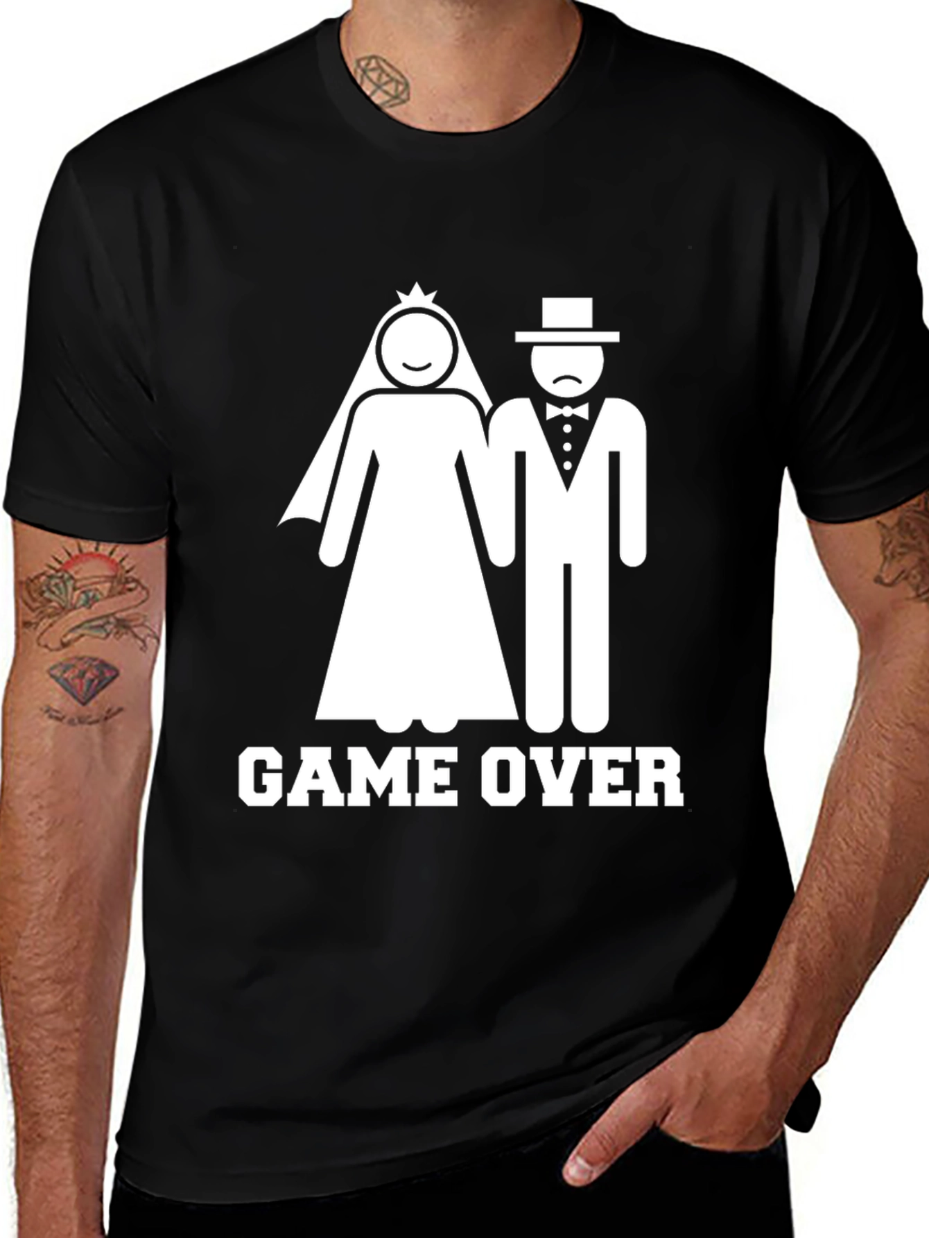 Variant 14 of Game Over Wedding Humor T-Shirt
