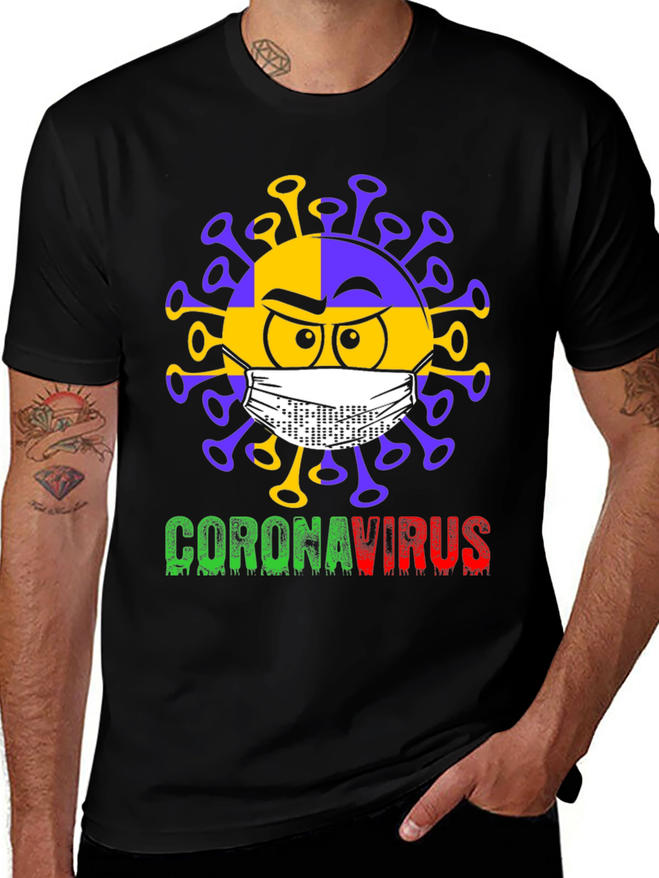 Variant 15 of Coronavirus Graphic T-Shirt - Novelty Tee