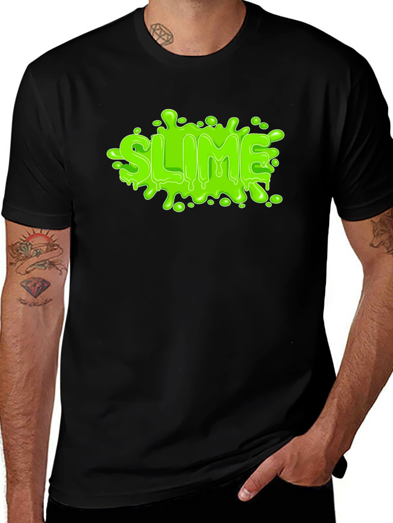 Variant 13 of Green Slime Graphic Black T-Shirt