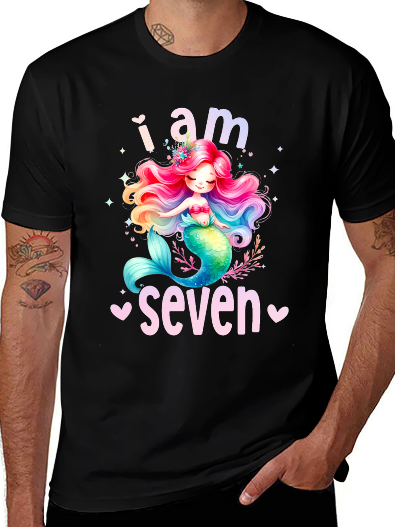 Variant 18 of Mermaid Birthday Girl T-Shirt - I am Seven