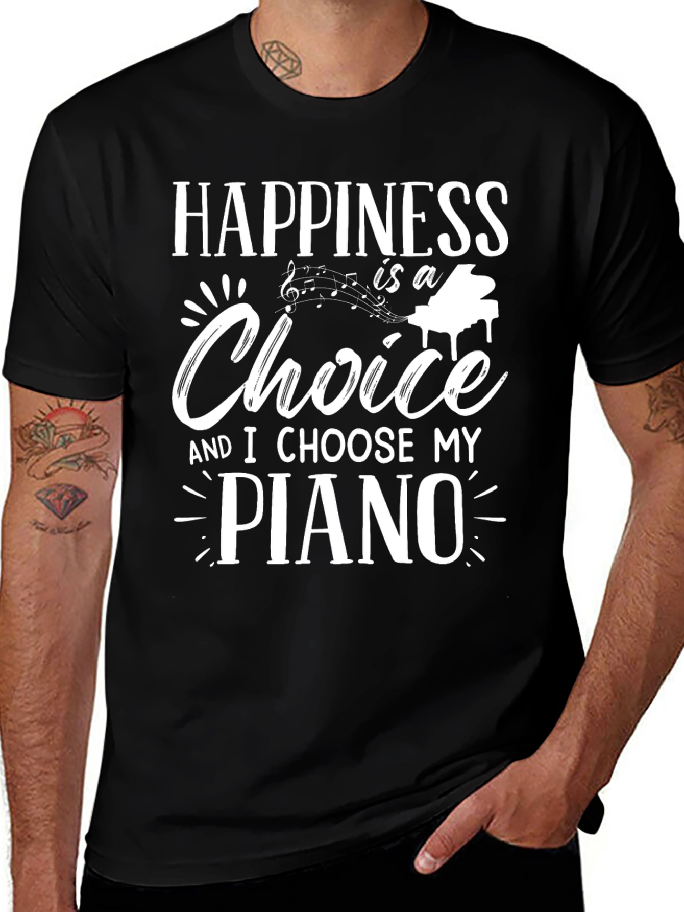 Variant 5 of Happiness is a Choice Piano T-Shirt
