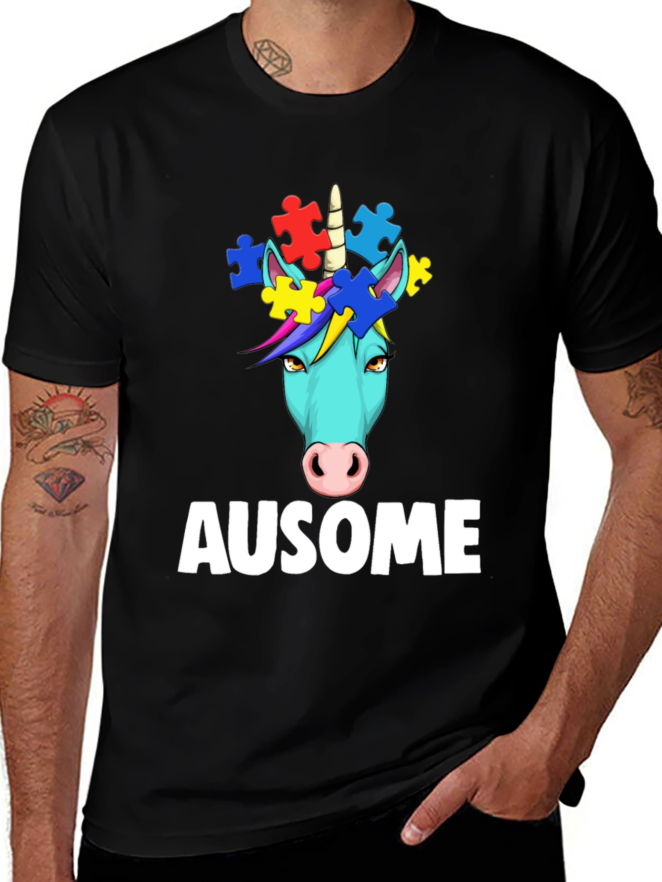 Variant 3 of Ausome Unicorn T-Shirt Autism Awareness 