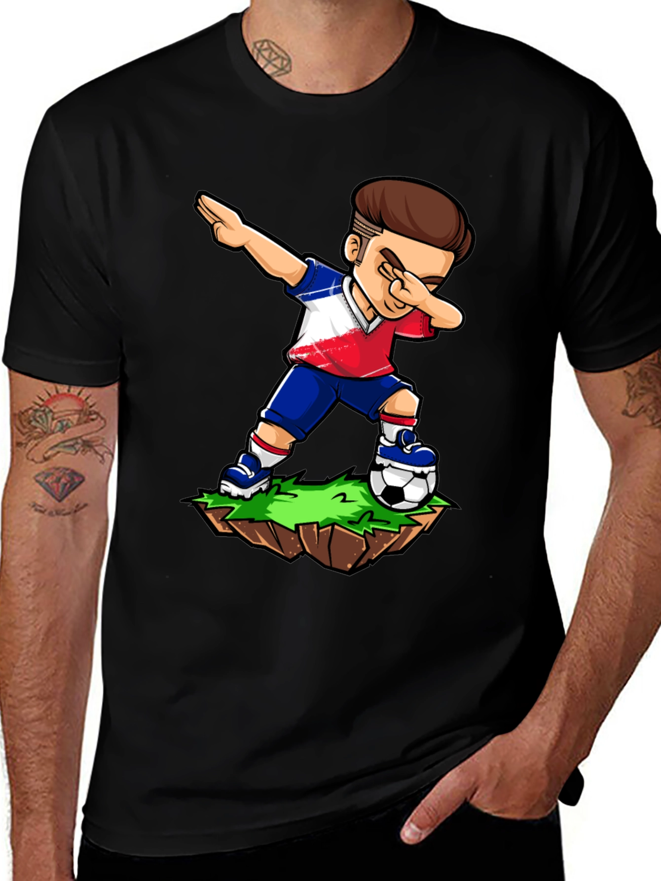 Variant 8 of Dabbing Soccer Player Graphic Tee